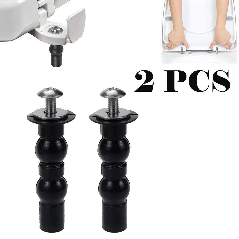 2X Heavy Duty Toilet Hinge Screw Rubber Bolt Nuts for Universal Fit