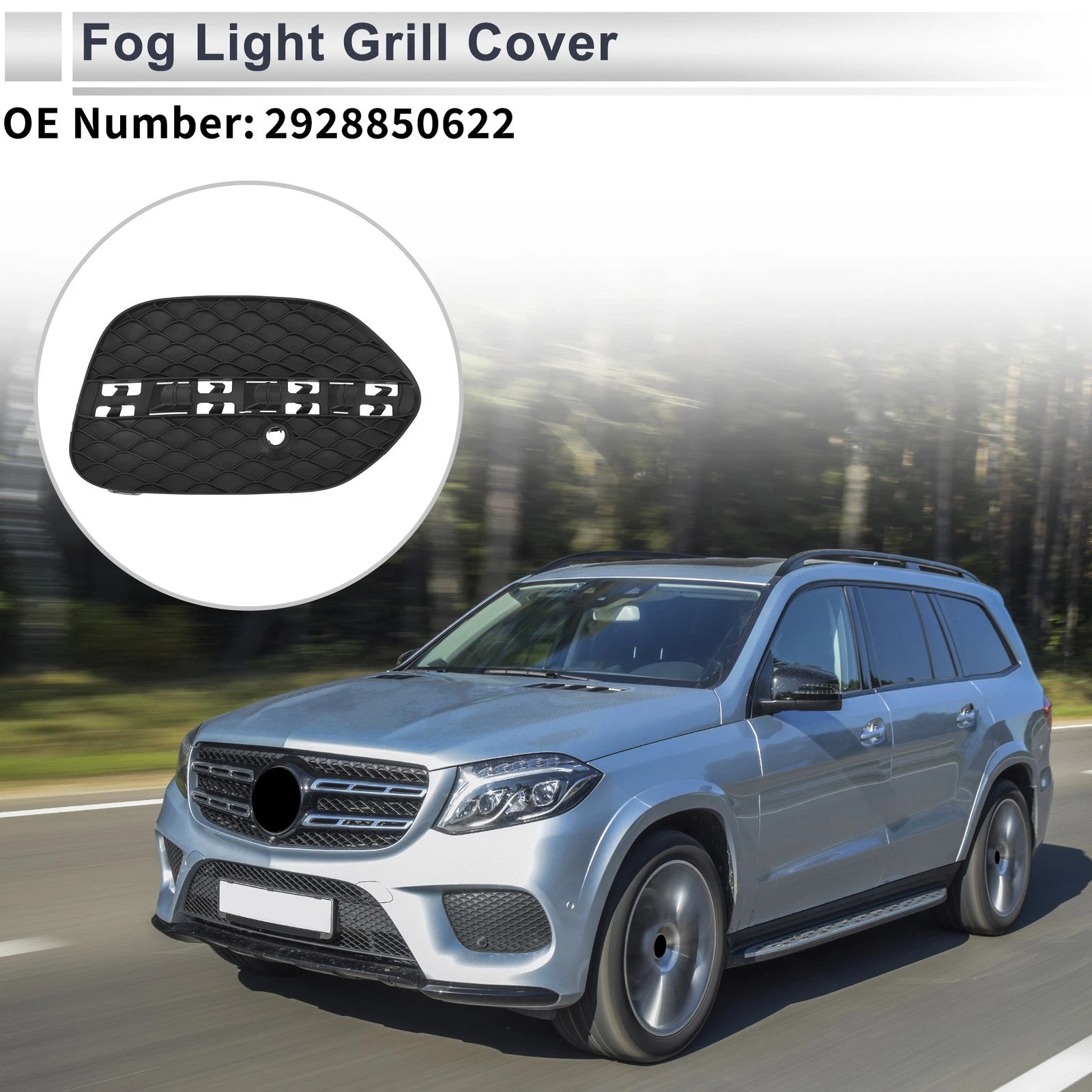 1Pc Front Right Fog Light Grill Replacement for Mercedes-Benz GLE350 (2016–2018)