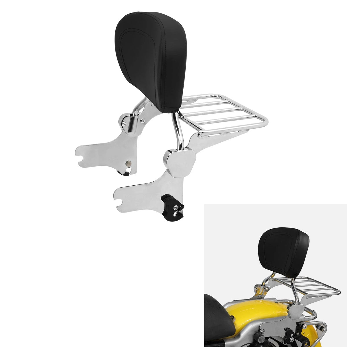 Chrome Backrest Sissy Bar + Luggage Rack for Harley Touring Road King (1994–2008)