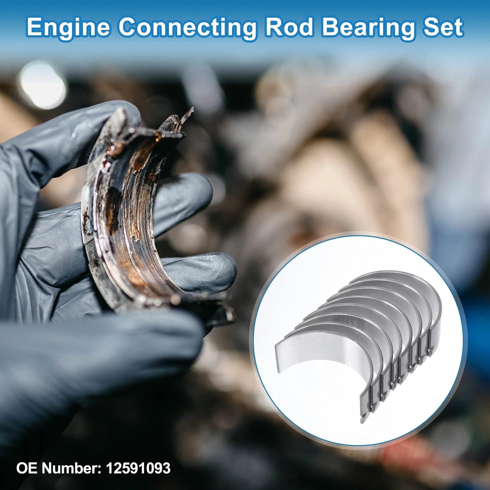 Connecting Rod Bearing Set Replacement for Chevrolet Equinox (2010–2017) 8 Pc
