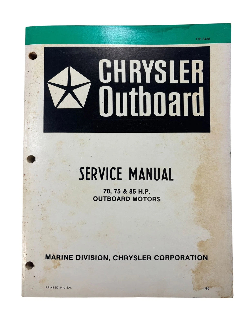 Service Manual for Chrysler Outboards OB3438 (70/75/85 HP)