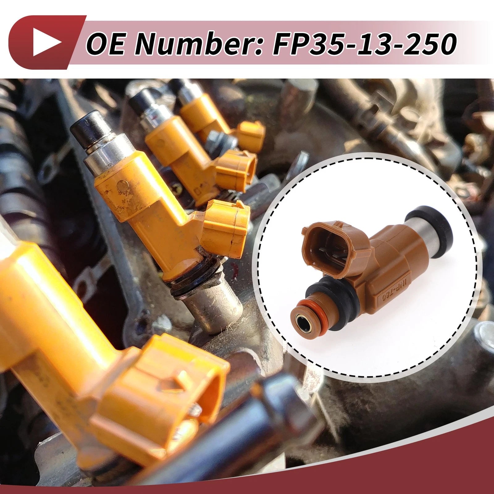 Fuel Injector Replacement for Mazda 626 2.0 (2000–2001) 1 Pc Brown
