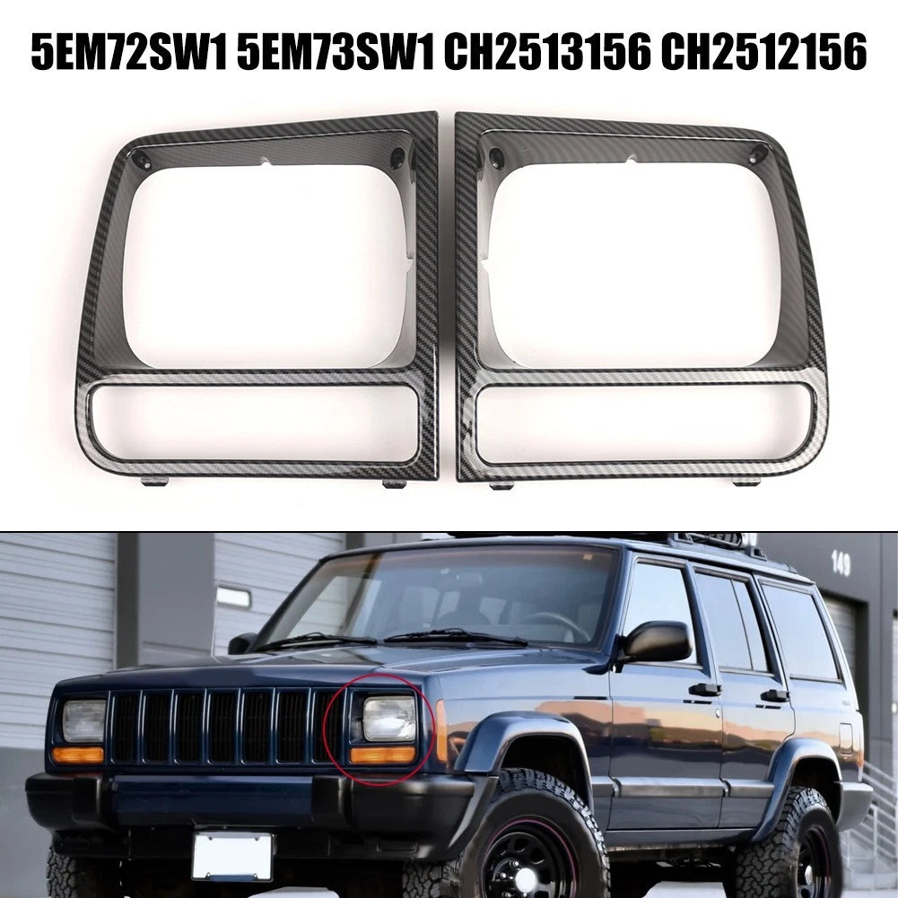 Headlight Bezel for Jeep Cherokee (1997–2001) ABS Carbon Style