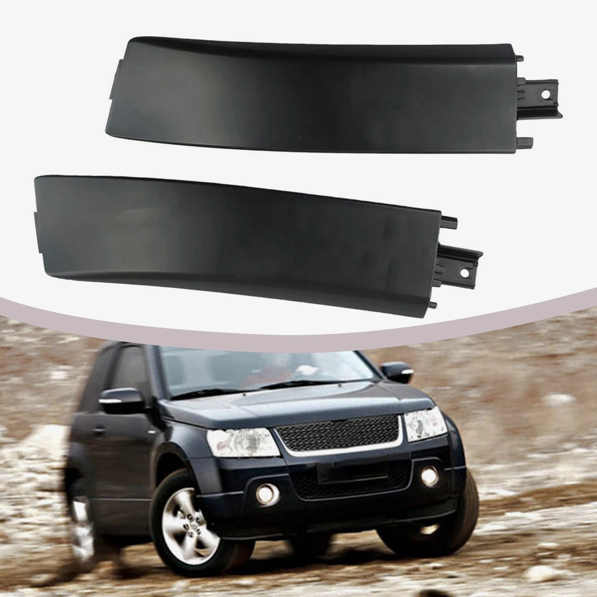 For Suzuki For Grand Vitara 06-15,1 Pair Roof Rack Rail Front End Cap L&R Side