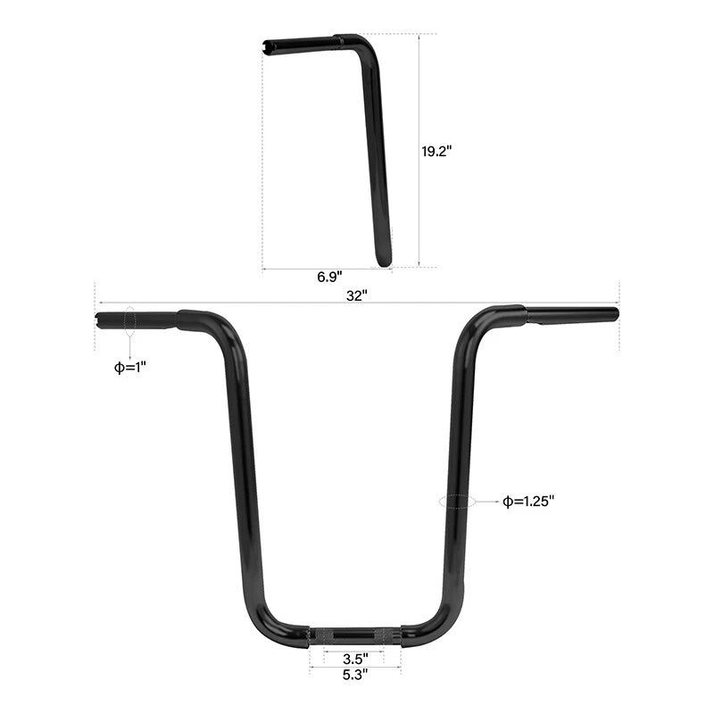 18" Ape Hanger Handlebar for Harley Softail FXST (Fits )