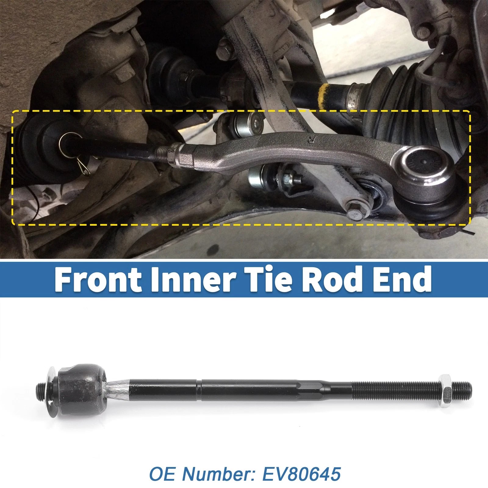 2pcs Front Inner Tie Rod Ends Replacement for Dodge Grand Caravan (2005–2007)