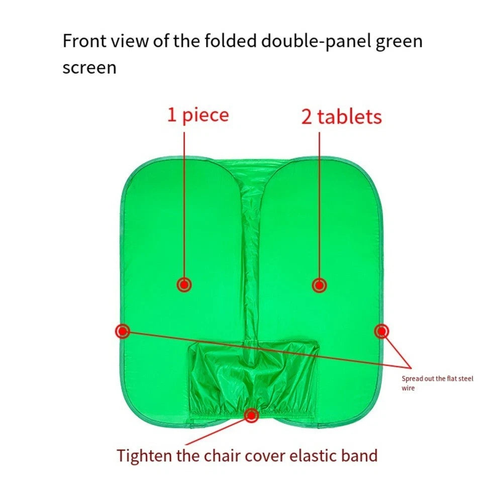 Portable Green Screen Background for Chair (Foldable Velvet Design)