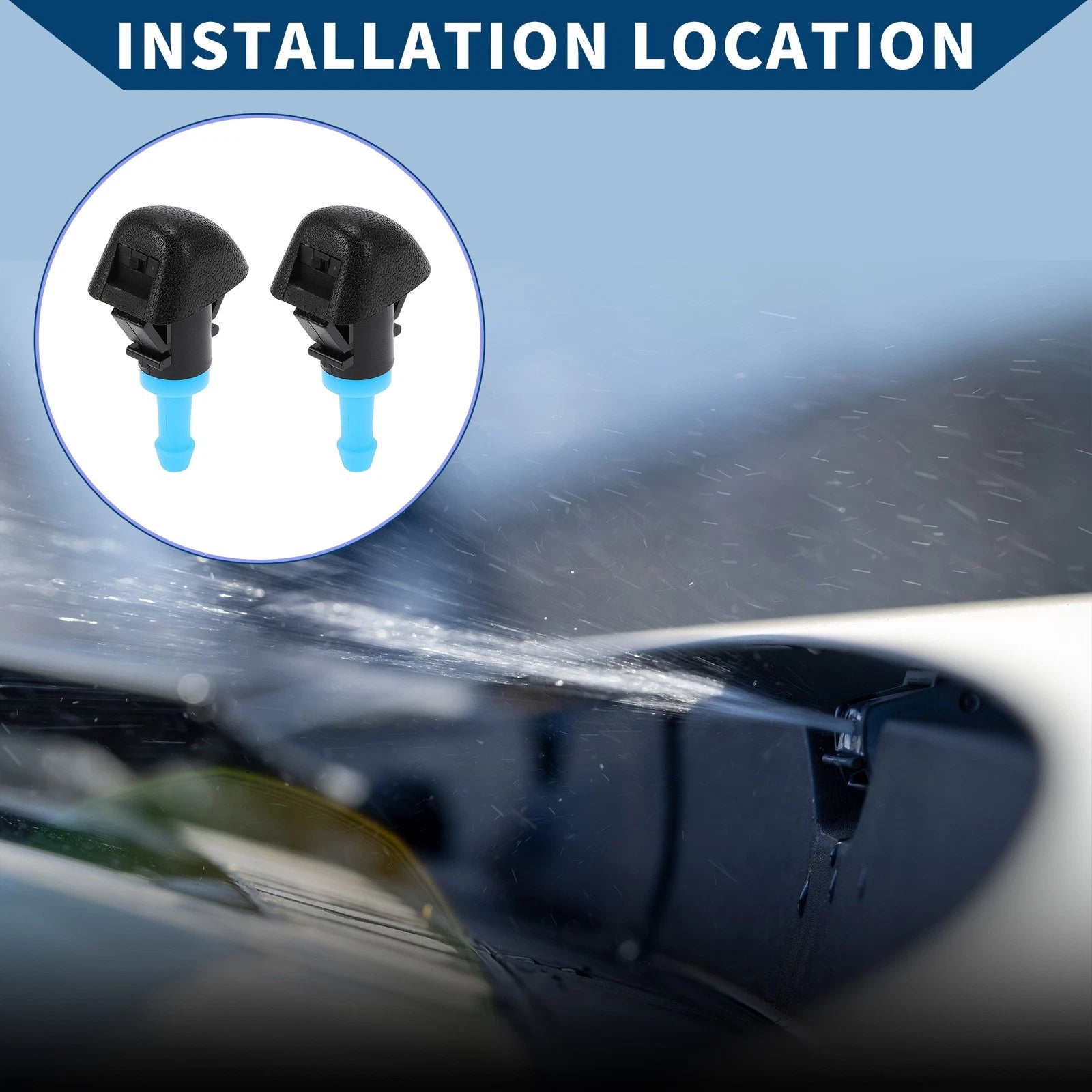 Front Windshield Washer Nozzles Replacement 2 Pcs for Subaru Outback (2000–2014)