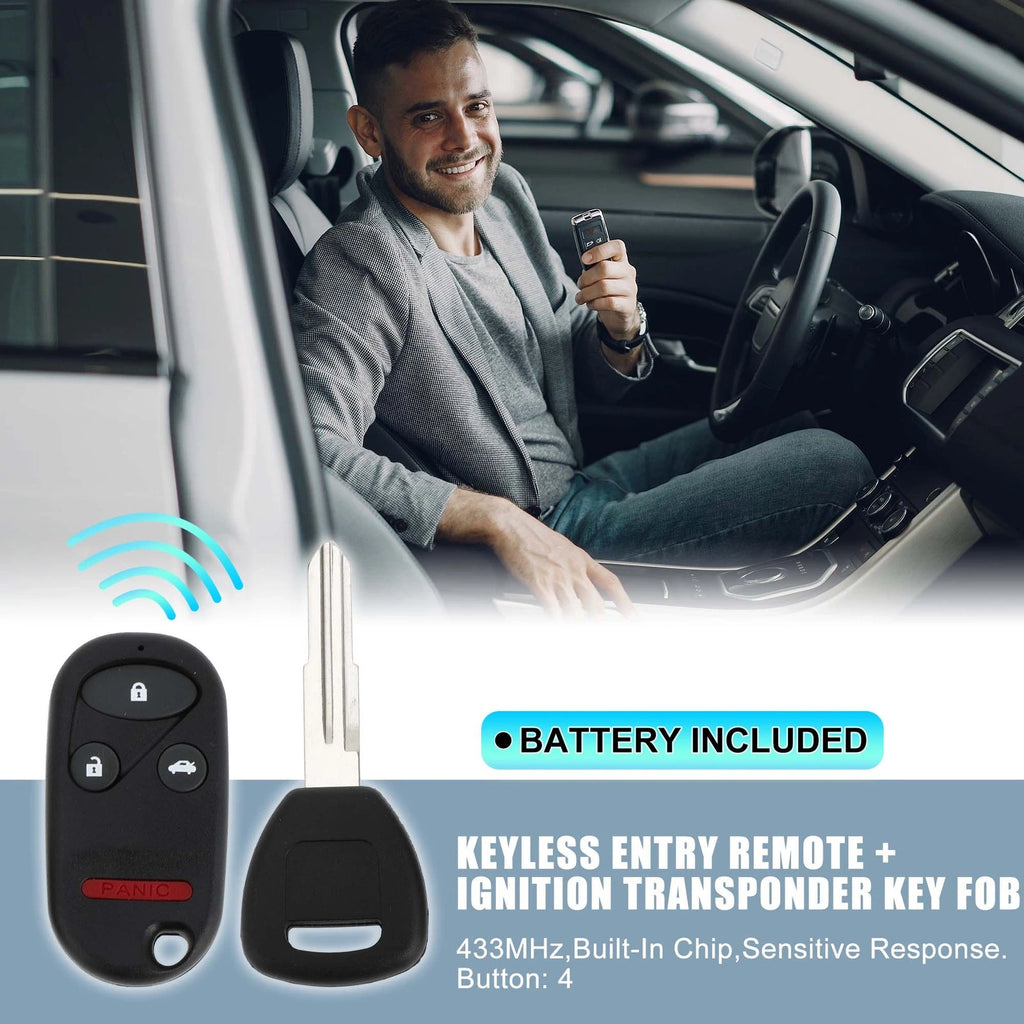 Keyless Entry Remote Ignition Transponder Key Fob for Honda Civic (2001–2005)