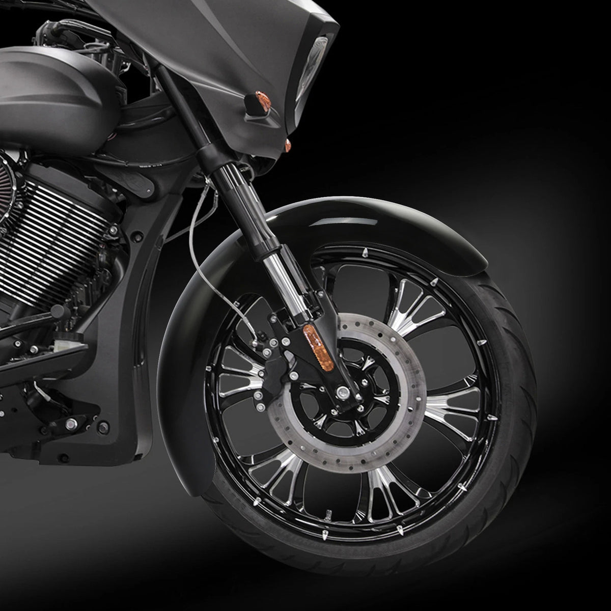 23" Front Fender for Harley Touring Models (2014–2024) - Vivid Black