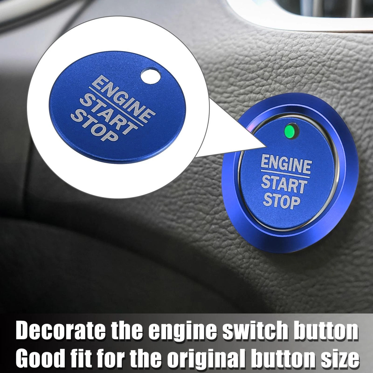 Engine Start Stop Button Cover Kit Trim Sticker for Ford F-150 (2016–2021)