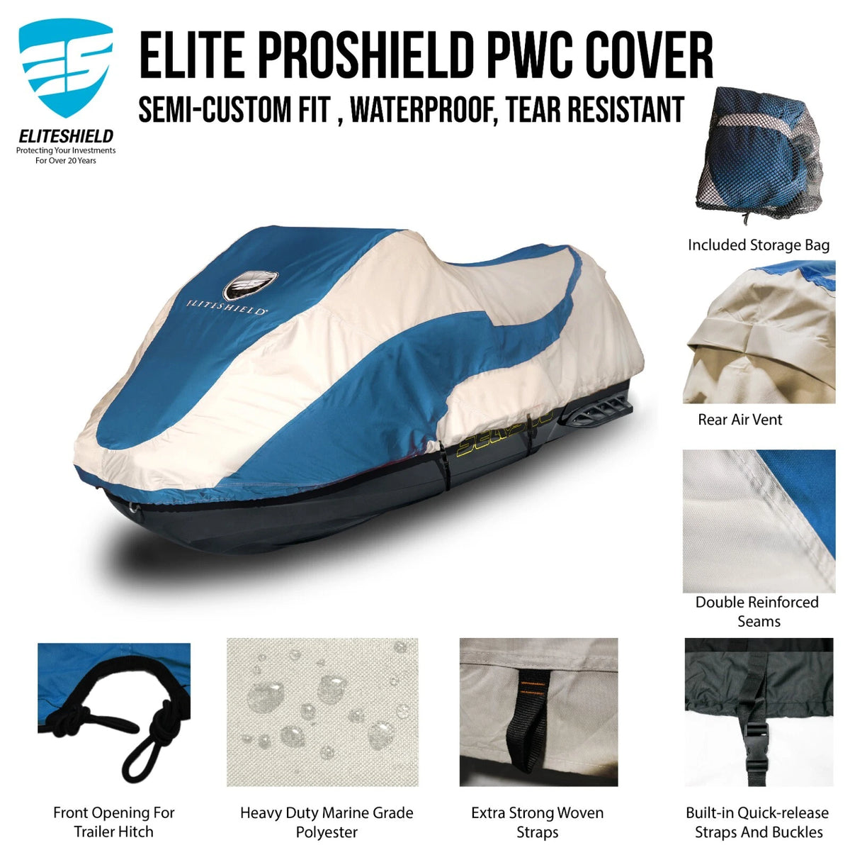 EliteShield Waterproof Trailerable Cover for Polaris Virage (1999–2004)