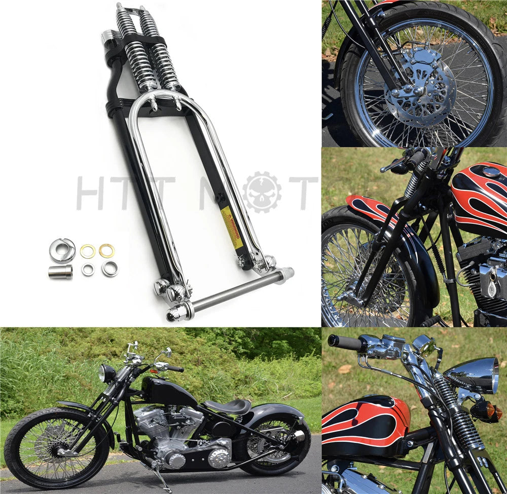 2X 20" Under Springer Front End w/ Axle Kit for Harley Chopper Bobber (Chrome)