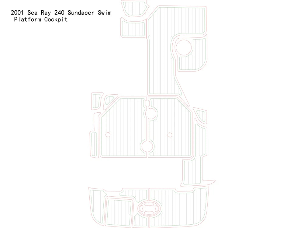 EVA Teak Flooring Cockpit Pad for Sea Ray 240 Sundancer (2001) R1