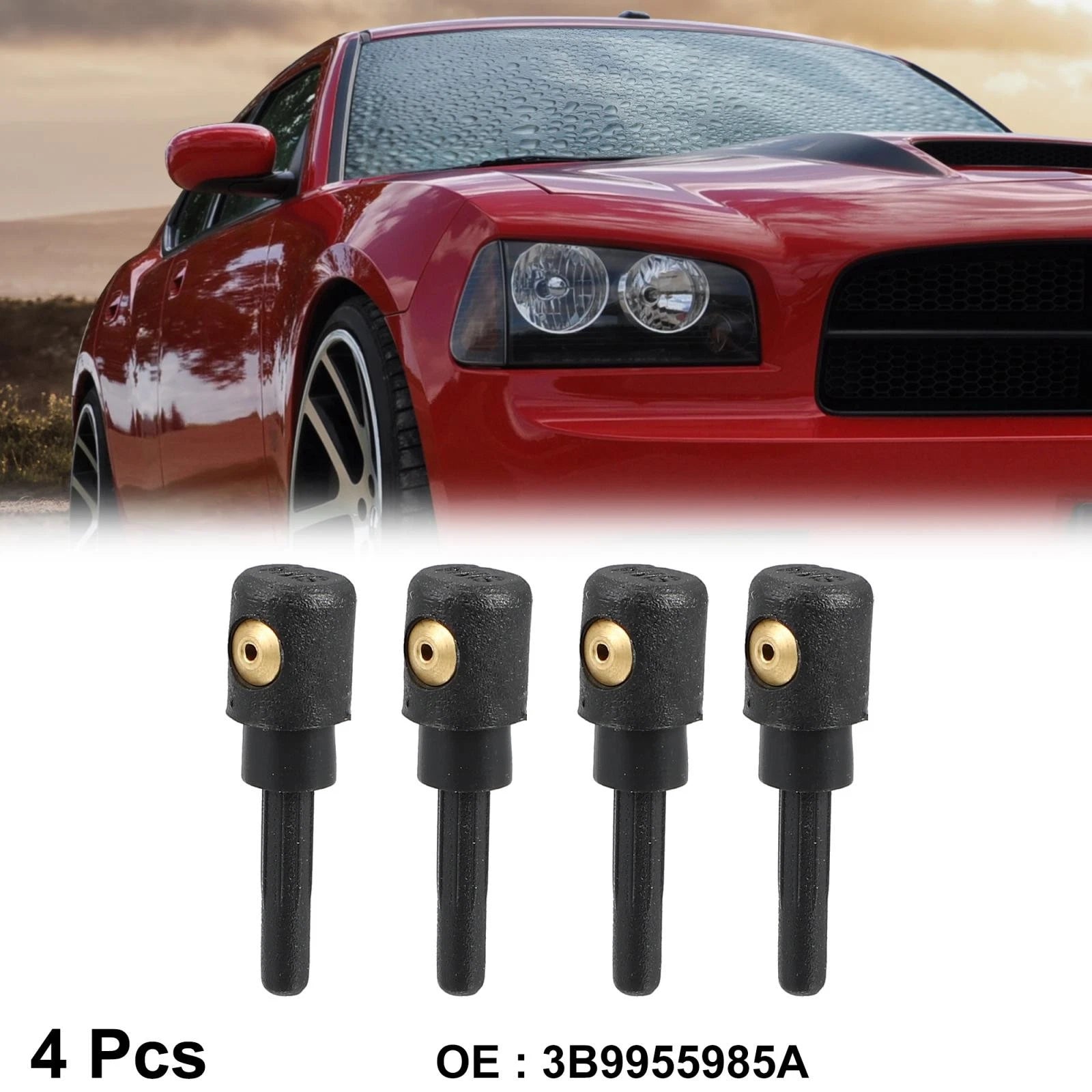 4pc Windshield Washer Sprayer Nozzle Replacement for VW Audi Skoda (2015–2025)