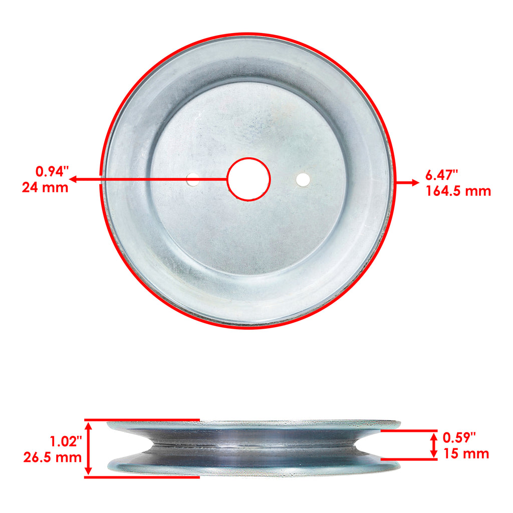 Deck Spindle with 6.47 in Pulley Replacement for Hustler Raptor SD (2009–2011)
