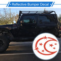 Reflective Bumper Decal for - Red Moon & Stars
