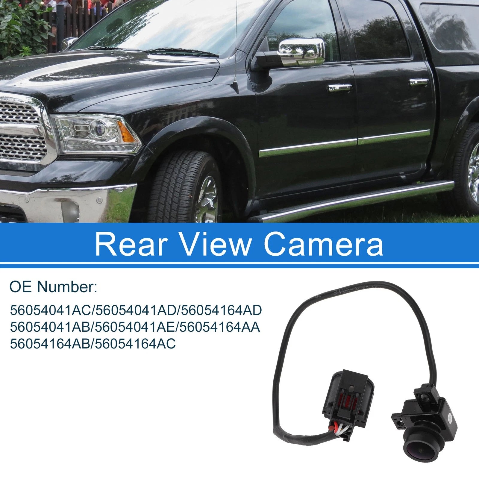 Rear View Backup Camera 120-180° Replacement for Dodge Ram 1500 (2009–2021)