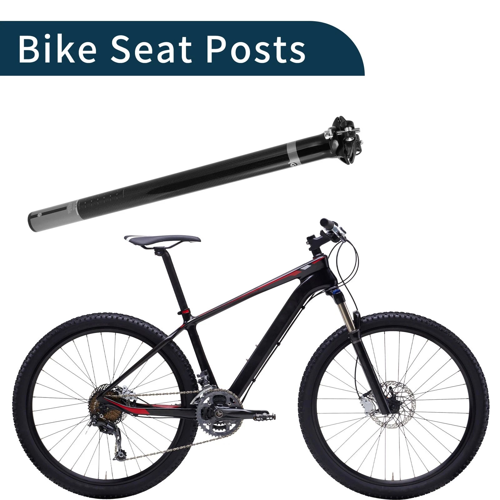 Seat Post 30.8x450mm Replacement Shock Absorbing for Bike Mountain (2008–2020)