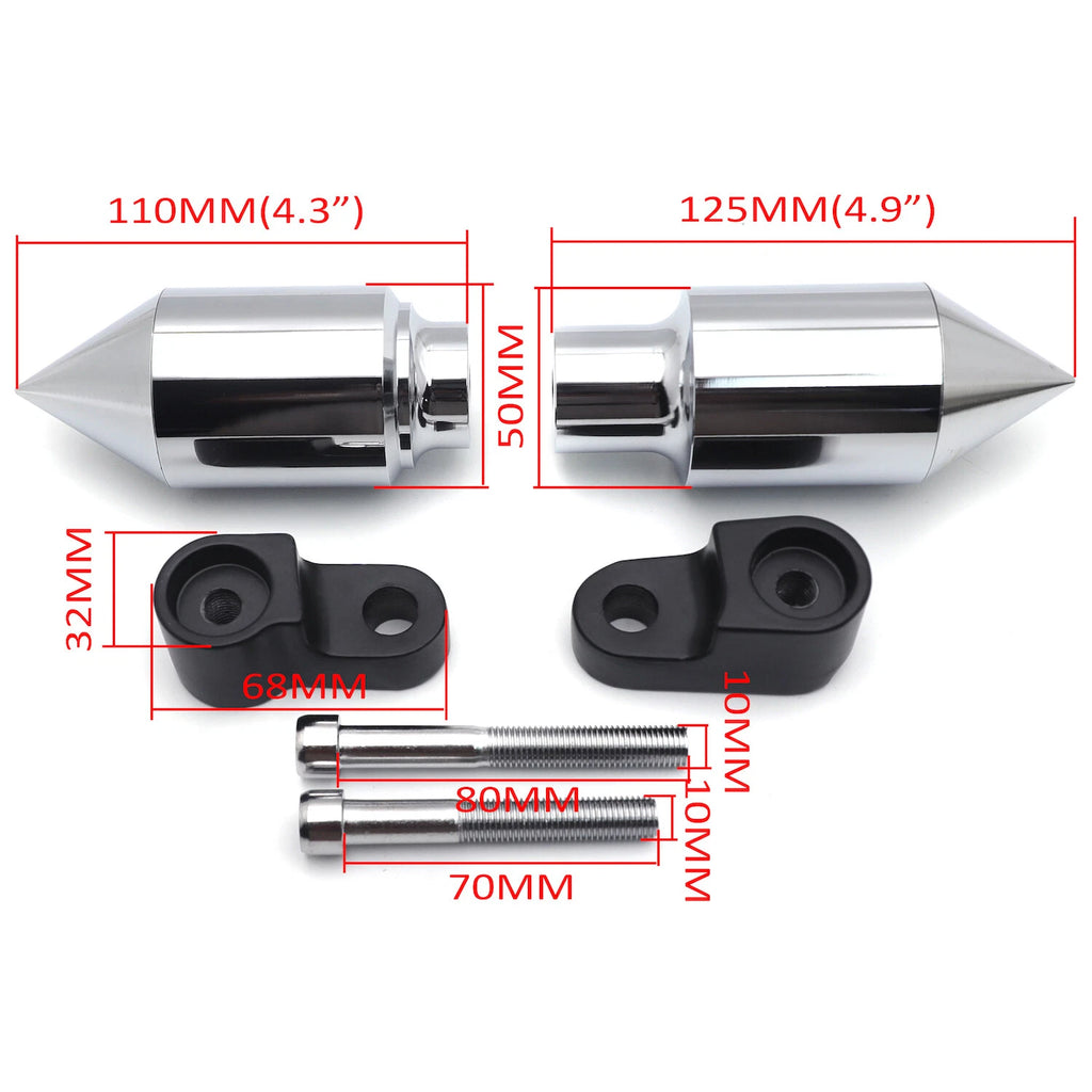Chrome Spike Frame Slider Crash Protector for Honda CBR 600RR (2007–2008)