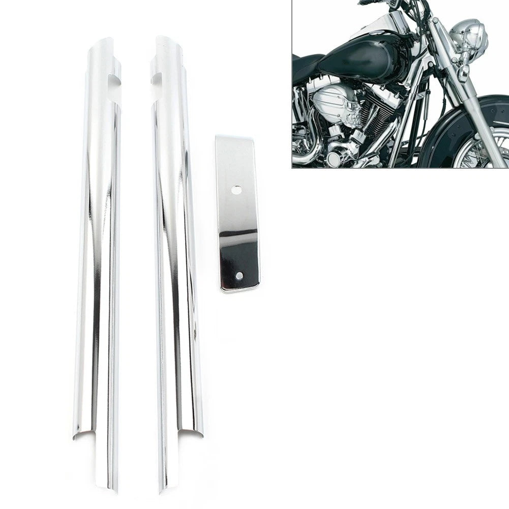 Chrome Down Tube Frame Covers for Harley Softail Twin Cam (2000–2006)