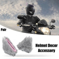 Helmet Decor Plush Cat Ears Pair for Bicycle Motorcycle Helmets (Gray Pink)