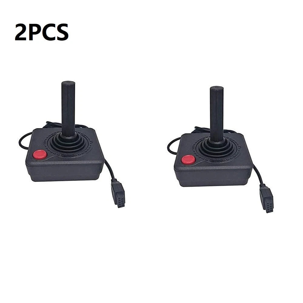 2X Black Joystick Controllers for Atari 2600 (1977–1992)