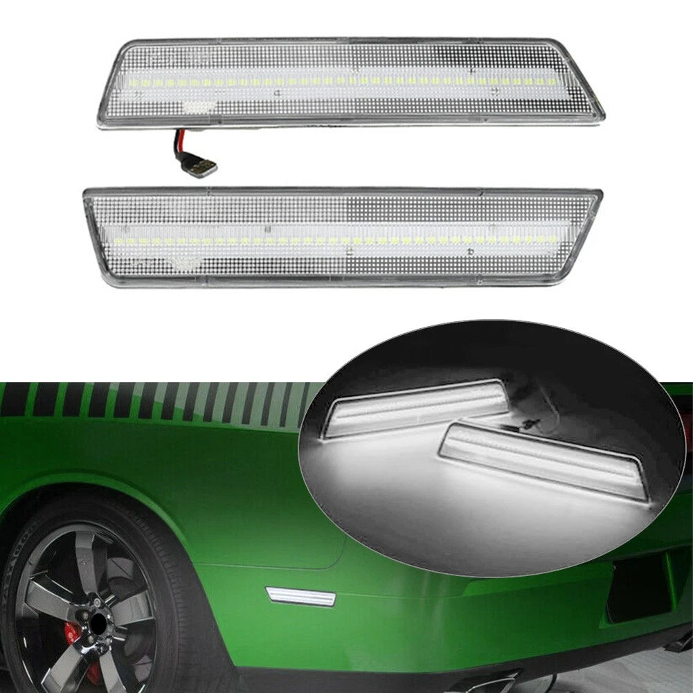 2X LED Rear Bumper Side Marker Lights for Dodge Challenger (2008–2014) / Charger (2011–2014)