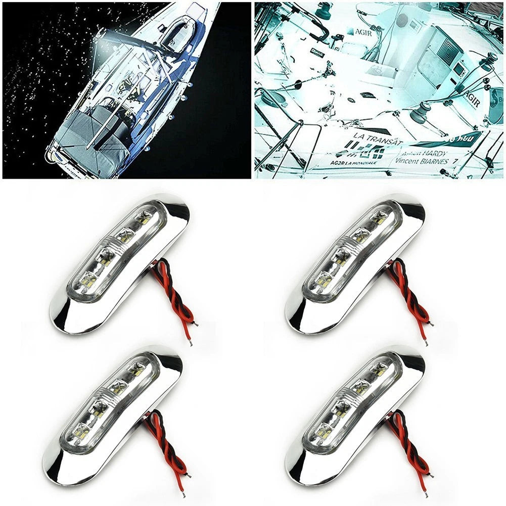 Pack of 4 LED Courtesy Lights for Marine Boat (12V 24V)