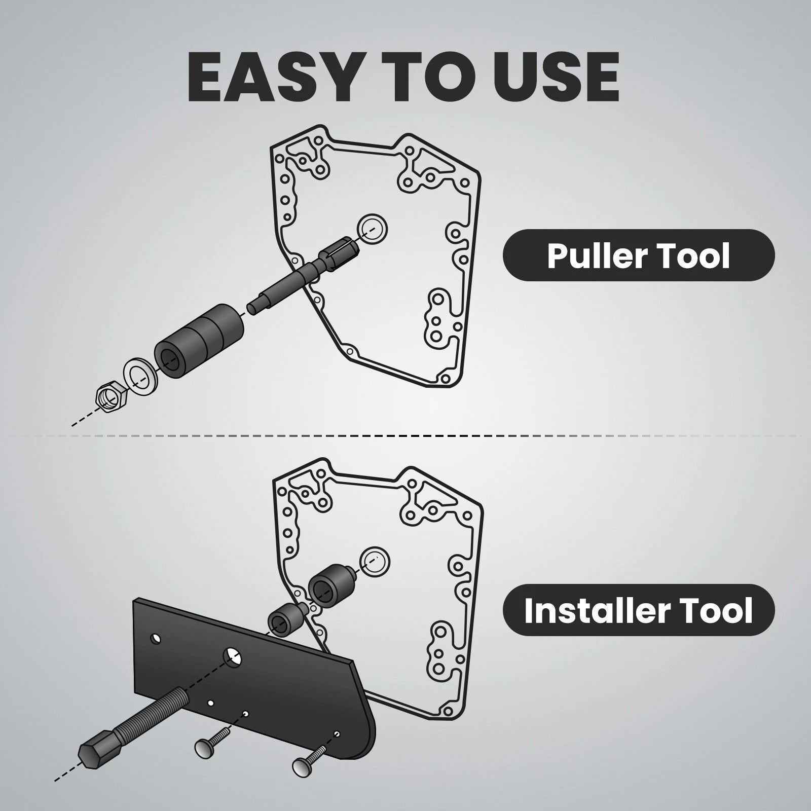 Inner Single Cam Bearing Installer Extractor Tool for Harley Evolution (1988–2015)