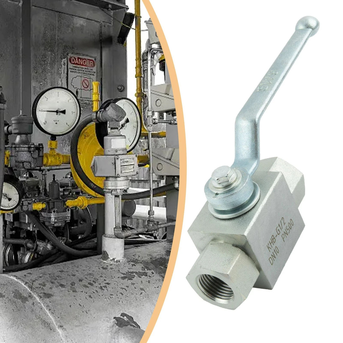 2X Hydraulic 2 Way High Pressure Ball Valve 1/4" - 500 Bar MWP Accessory