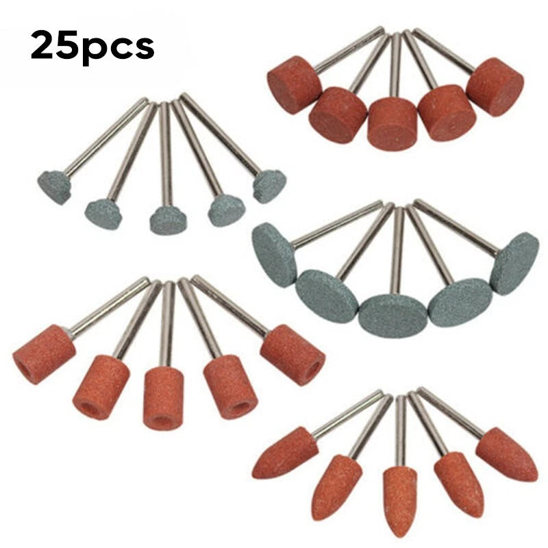 25pcs Rotary Tool Abrasive Stone Points for Electric Grinder