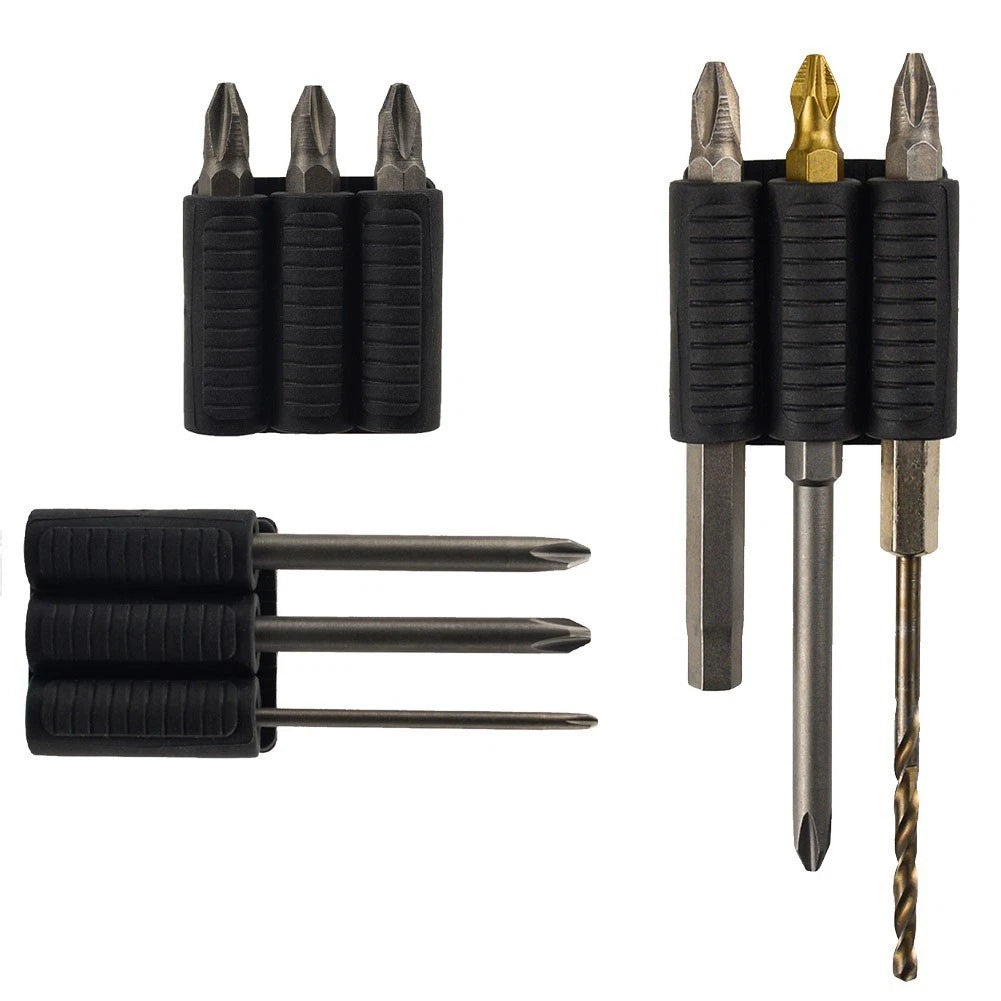 Side Mount Drill Bit Holder for Quick Change Drivers (3 & 4 Holes)