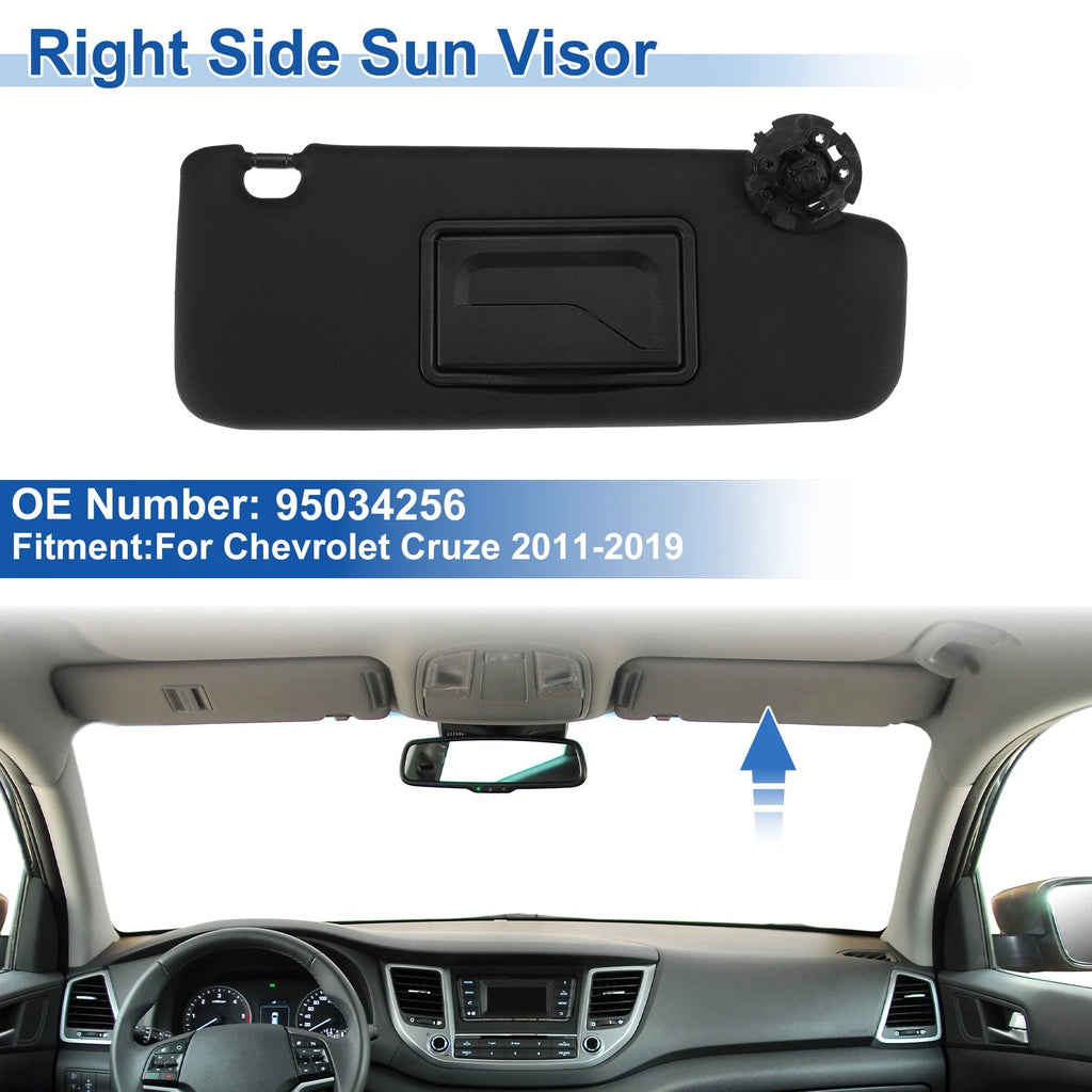 Right Side Sun Visor Replacement for Chevrolet Cruze (2011–2019) Black