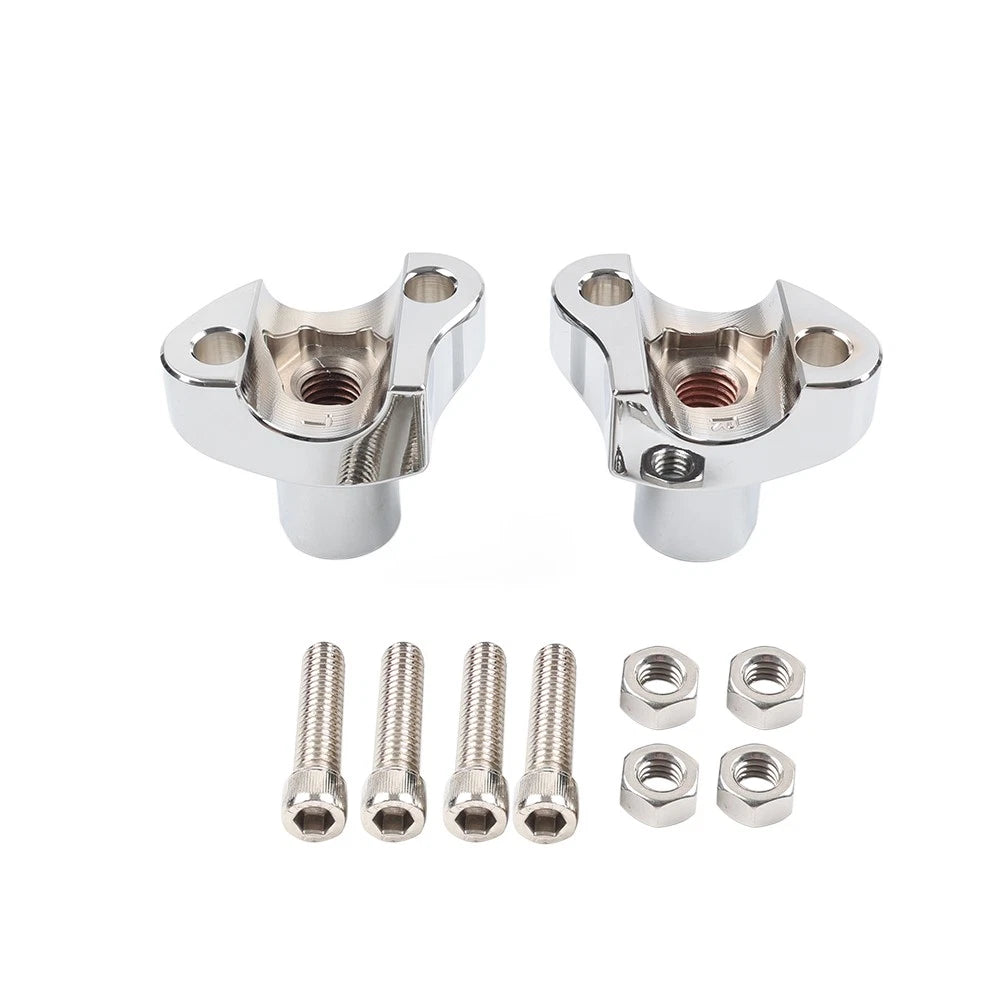 2" Chrome Straight Handlebar Risers for Harley Dyna Sportster Softail