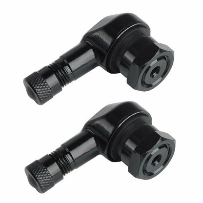 2X Aluminum Alloy 90° Angle Motorcycle Wheel Tire Valve Cap