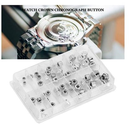 Stainless Steel Watch Crown Button Kit for Watchmaking (No Year Range)