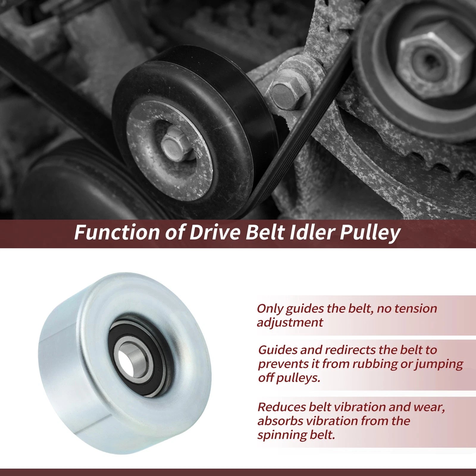 Accessory Drive Belt Idler Pulley Replacement for Subaru Legacy Outback (2010–2019)