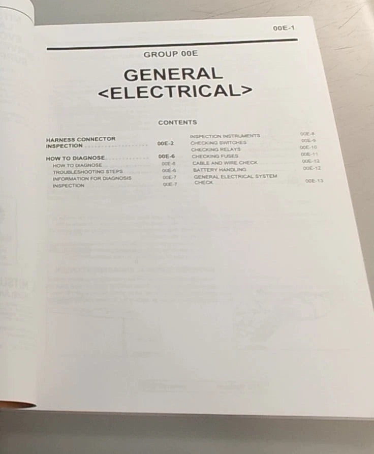 Electrical Supplement Manual for Mitsubishi Lancer Evo (2003)