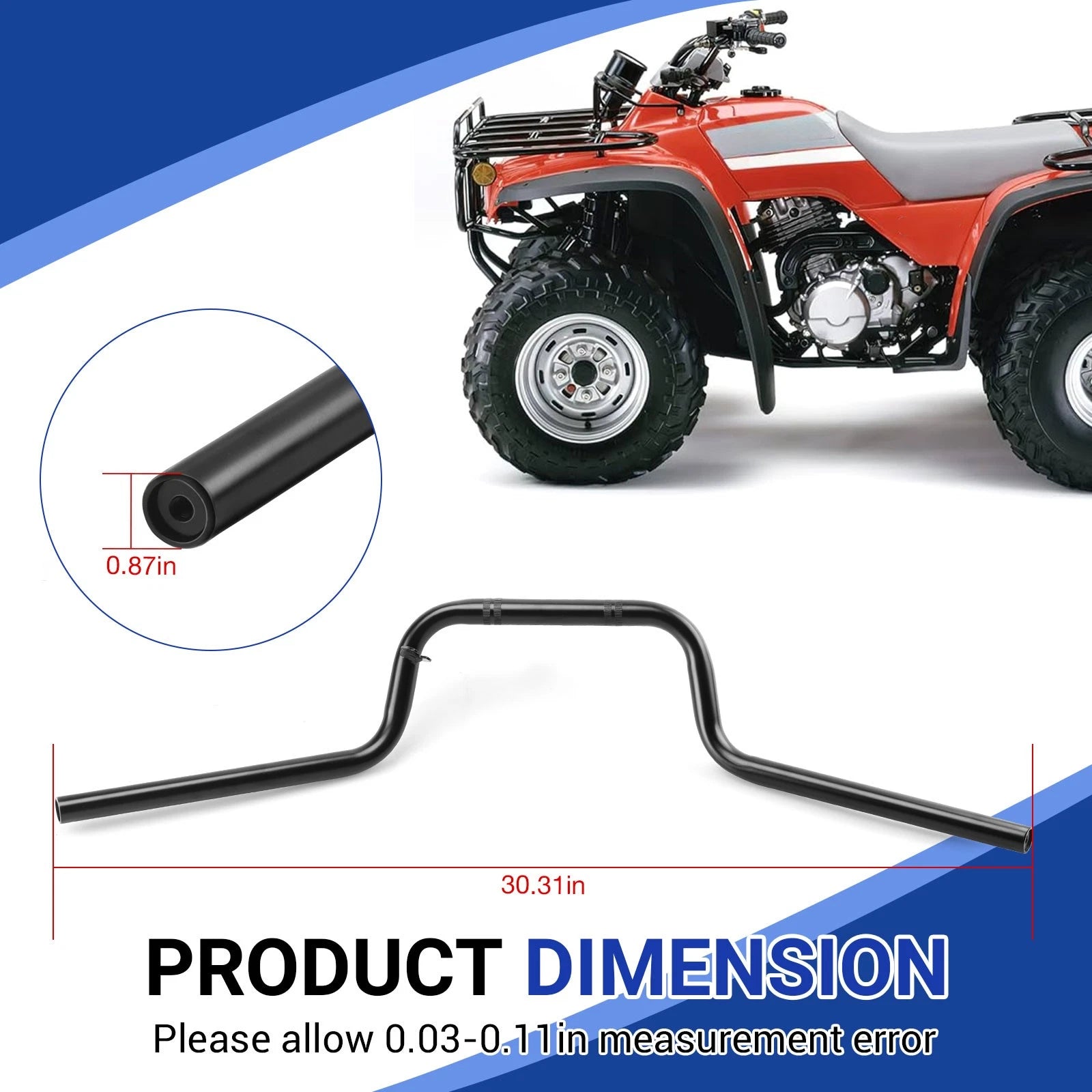 Handlebar for Honda ATV Fourtrax 300 TRX300 TRX300FW (1988–2000) 53100-HC5-970