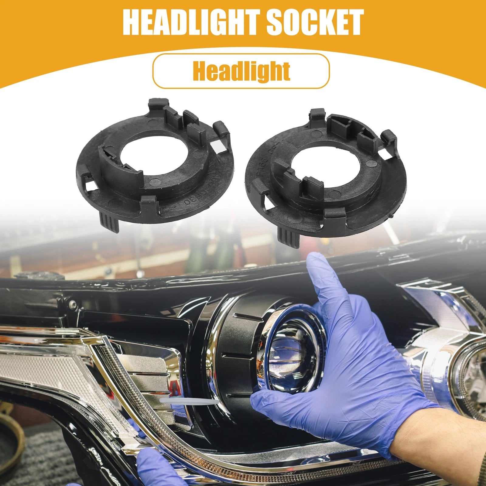 LED Headlight Holder Socket Pair for Hyundai (2000–2024)