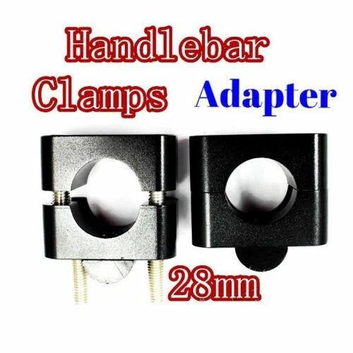 2X Handle Bar Mount Fat Bar Adapter Riser Clamp for Motorcycle (22/28mm)