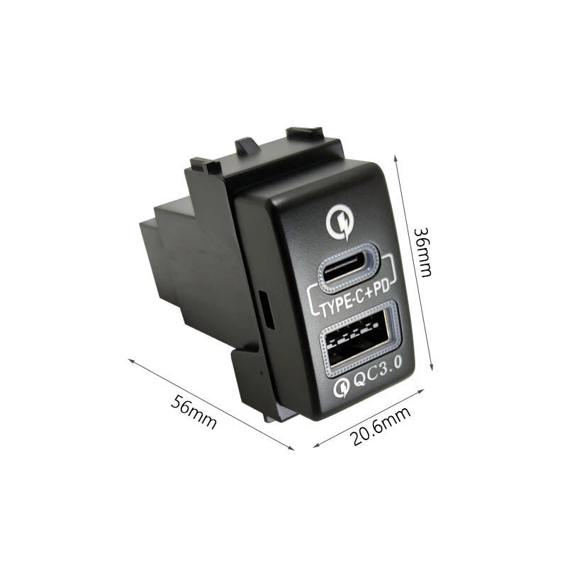USB QC3.0 Charger PD for Nissan Altima Sentra X-Trail Infiniti QX50 QX56 G37