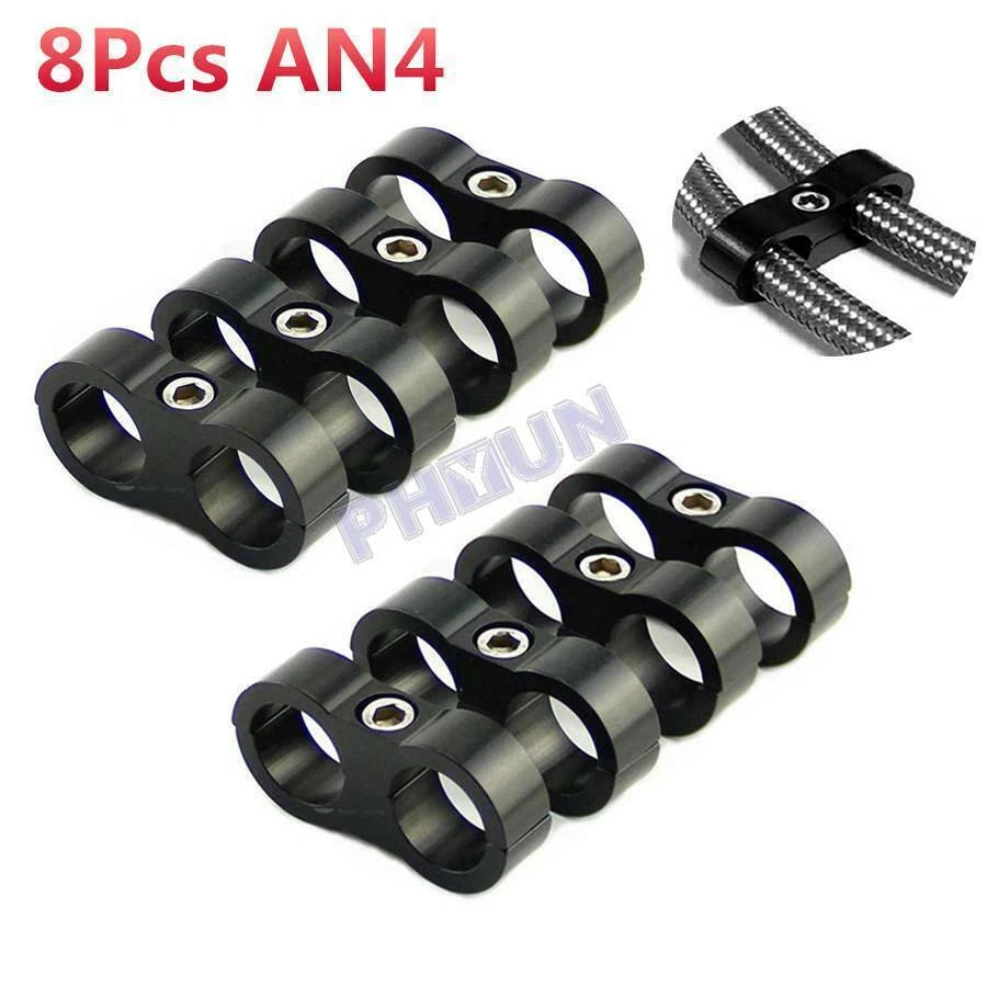 8 PCS Braided Hose Separator Clamp for Fuel Oil Lines
