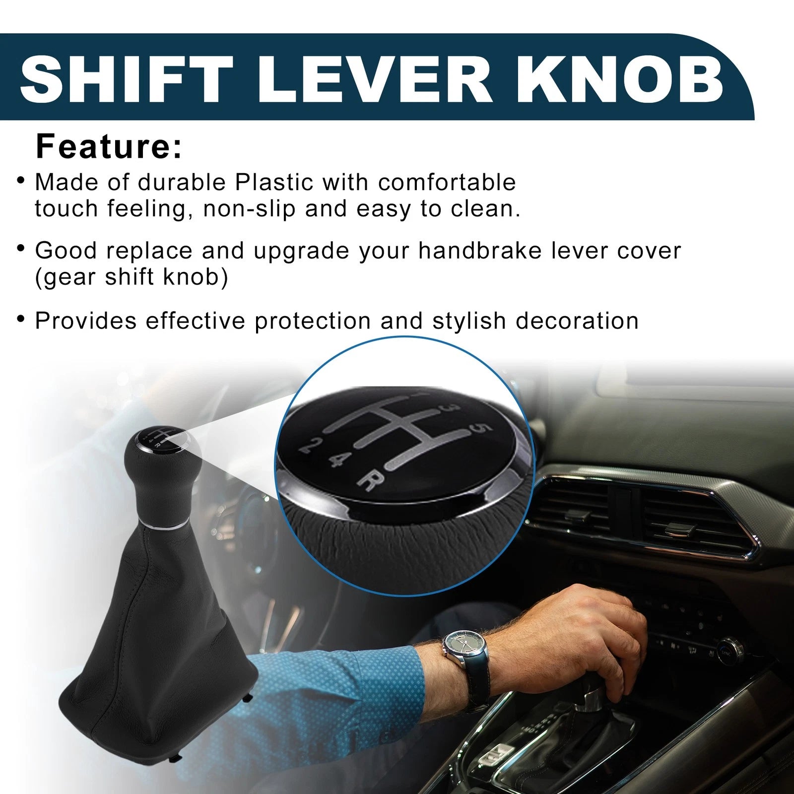 5 Speed Gear Shift Knob with Cover Replacement for Audi A4 (1997–2000)