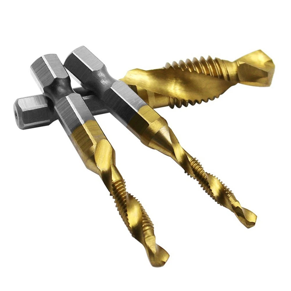 6pcs HSS Metric Thread Tap Drill Set Hex Shank Plated 6 35MM