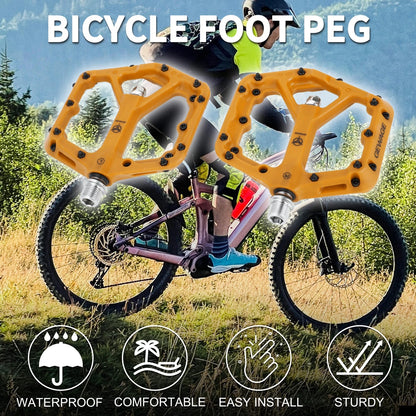 Bicycle Foot Pegs Replacement Pedal Fit 9/16 Inch Axles Nylon Metal Pair