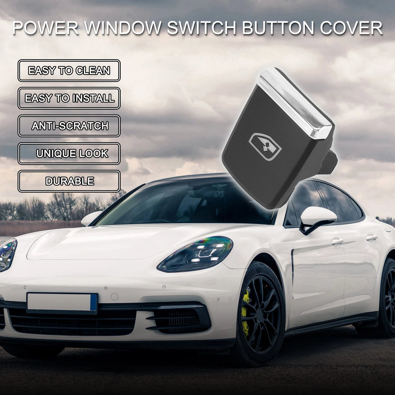 Power Window Switch Button Cover for Porsche Cayenne (2011–2018) Black
