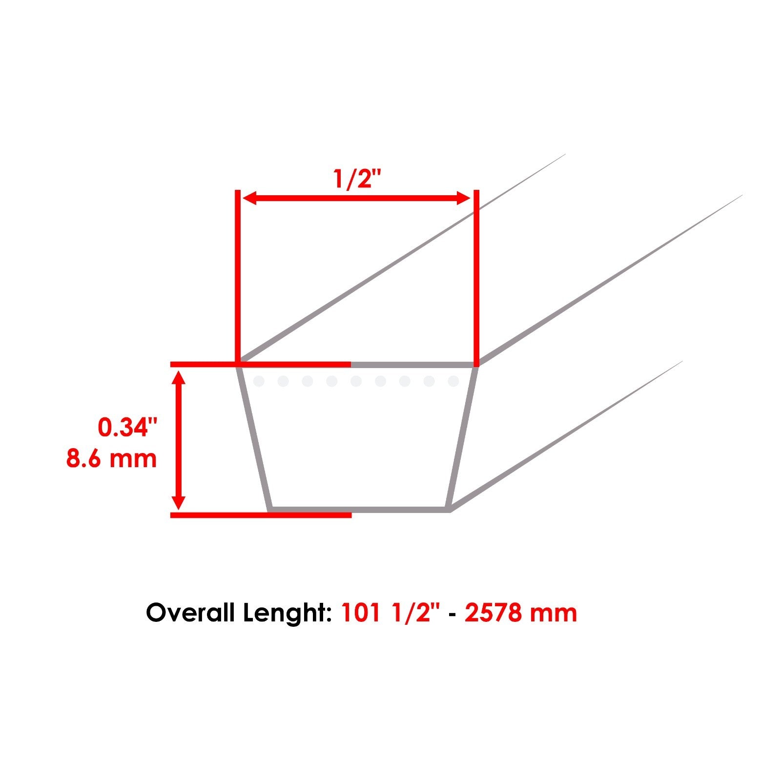 Deck Belt 42 Inch Replacement for Dixon D19KH42 D20KH42 (2010–2018)