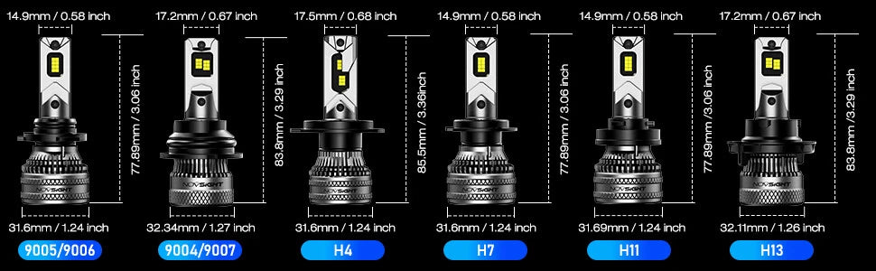 2X NOVSIGHT 9005 HB3 LED Headlight Bulbs Conversion Kit High Beam 6500K